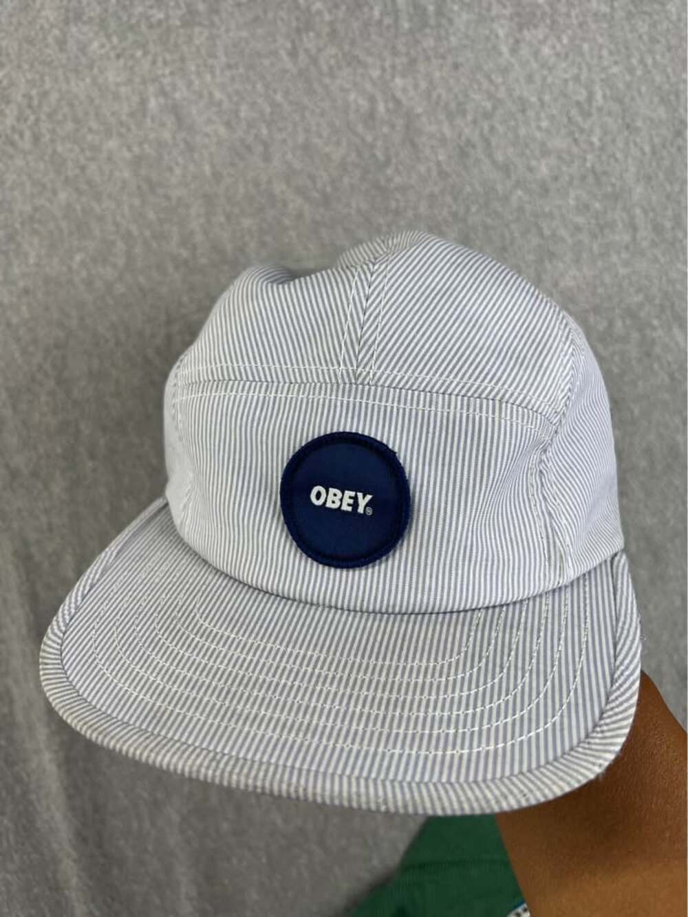 Obey Hickory Stripe 5-Panel Camp Hat